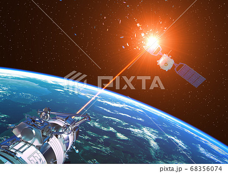 Laser Cannon Incapacitates Enemy Satellite In Space 68356074