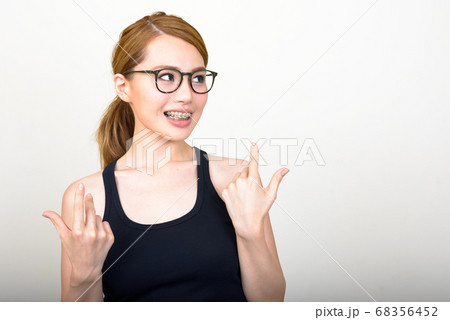 Portrait of happy young beautiful Asian woman Portrait of happy young beautiful Asian woman 68356452