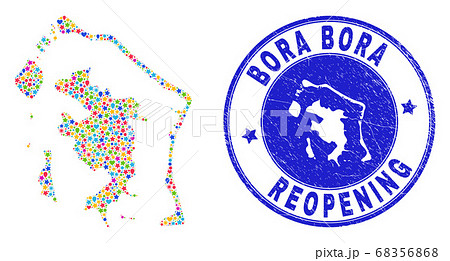 Reopening Bora-Bora Map Collage and Distress Seal 68356868