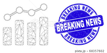 Blue Grunge Breaking News Seal and Web Carcass Trend Chart 68357602