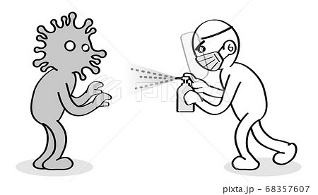 コロナウイルスを撃退する。消毒液でウイルスを滅する。人類対未知のウイルス。 68357607