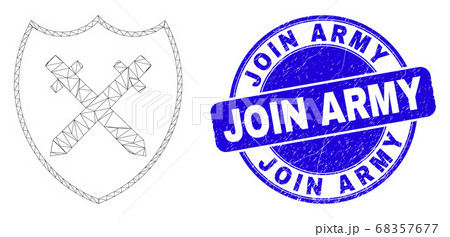 Blue Distress Join Army Stamp Seal and Web Carcass Shield and Swords Blue Distress Join Army Stamp Seal and Web Carcass Shield and Swords 68357677