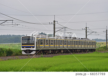 成田線　下総神崎－滑河　JR東日本　209系2100番台　C414編成（幕張） 68357769