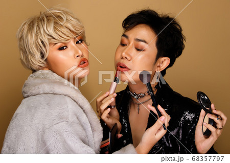 Fashion Portrait Profile Asian Woman man Fashion Portrait Profile Asian Woman man 68357797