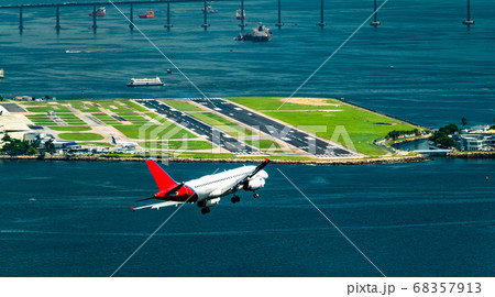 Airplane before landing at Rio de Janeiro Airport in Brazil Airplane before landing at Rio de Janeiro Airport in Brazil 68357913
