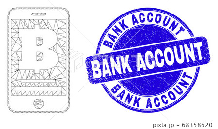 Blue Grunge Bank Account Stamp and Web Carcass Mobile Bank 68358620