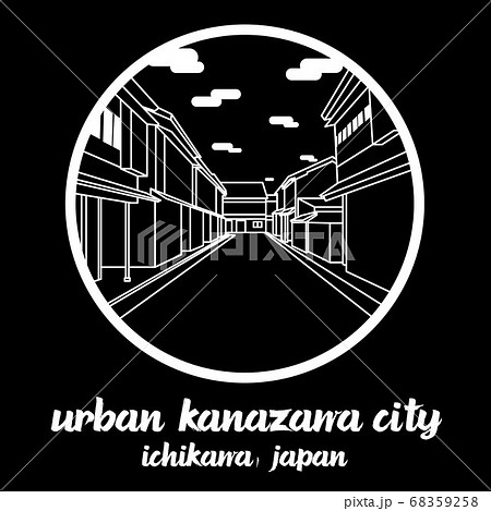 Circle Icon Line Urban Kanazawa city. Vector illustration 68359258