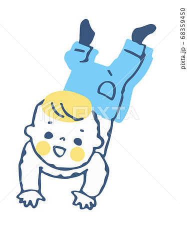 ハイハイする赤ちゃんのイラスト素材
