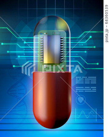 Microchip in an edible capsule Microchip in an edible capsule 68360539