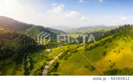 Aerial drone view of scenic panoramic landscape  68360812