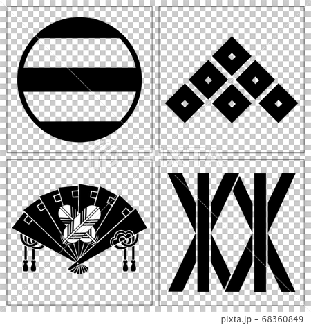 出羽国の室町時代 武将の家紋のイラスト素材