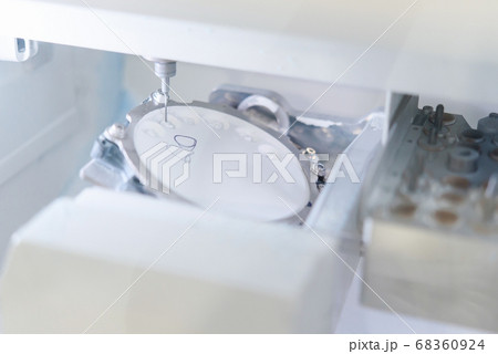 Dental milling made with modern equipment of a zirconia. 68360924