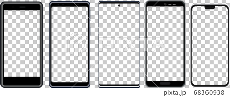 イラスト素材 スマートフォン 携帯電話 携帯 スマホ 透明 透過 画面透過 電化製品 ベクターのイラスト素材