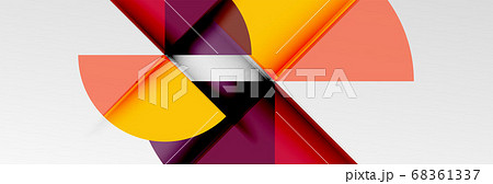 Bright color circles, abstract round shapes and triangles composition with shadow effects. Vector modern geometric design template Bright color circles, abstract round shapes and triangles composition with shadow effects. Vector modern geometric design template 68361337