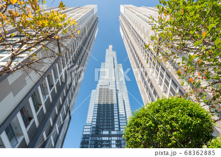 Landmark 81 between other high-rise buildings of Vinhomes Central Park urban area. Landmark 81 is the tallest skyscraper in Vietnam and Southeast Asia. 68362885