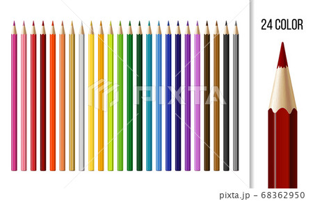Set of different colored pencils isolated on white background. 68362950