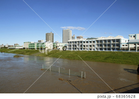 川口市舟戸町：増水した荒川土手にて（令和元年台風19号） 68365628