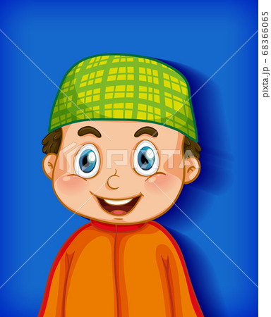 Male muslim cartoon character colour gradient 68366065