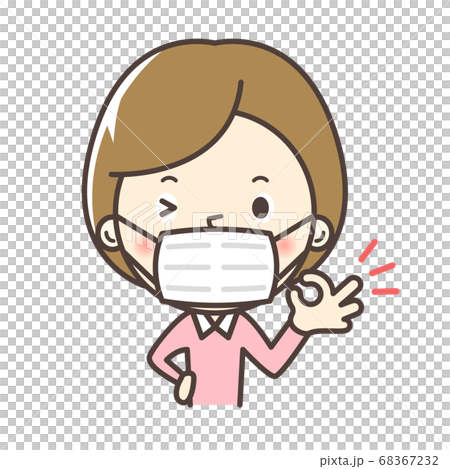 Woman wearing a mask OK virus protection Wearing a mask 68367232