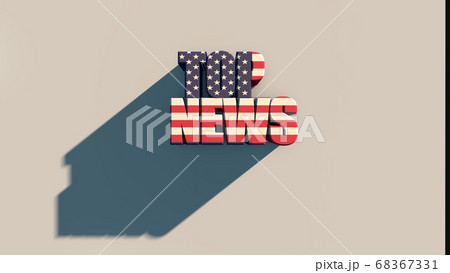 USA The inscription Top News with usa flag texture on white background 3d rendering  68367331