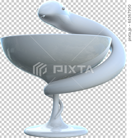 白いヒュギエイアの杯切り抜き背景透明　3DCGイラストデザイン 68367950