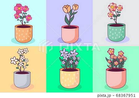 Cute flower with pot collection 68367951