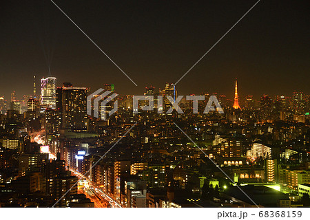 キャロットタワーから見た都心部の夜景(東京都世田谷区) 68368159
