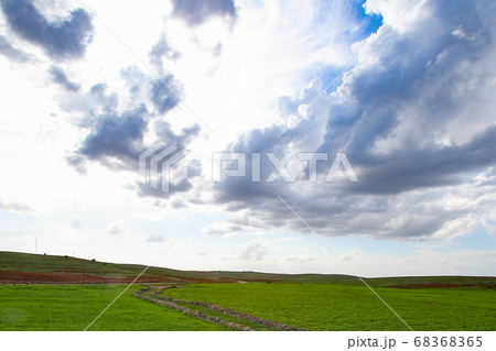 トルコ南東部の草原と空 68368365