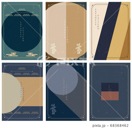 Geometric background with Japanese frame vector. 68368462