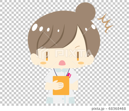 Illustration surprised by a cute nurse listening Illustration surprised by a cute nurse listening 68368468