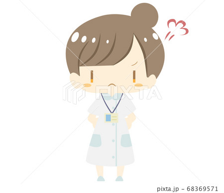 かわいい看護師さんが怒るイラスト　全身バージョン 68369571