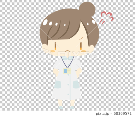 かわいい看護師さんが怒るイラスト　全身バージョン 68369571