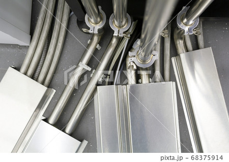 Fragment of a complex connection of many steel 68375914
