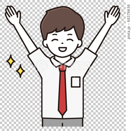 Boy student hurray illustration 68376636
