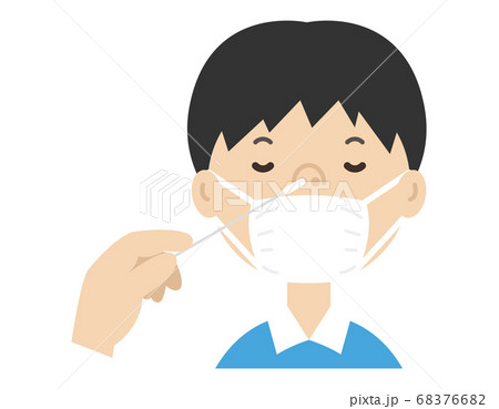 PCR検査をする男の子 抗体検査 PCR検査をする男の子 抗体検査 68376682