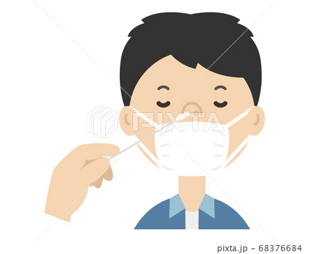 PCR検査をするお父さん 抗体検査 PCR検査をするお父さん 抗体検査 68376684
