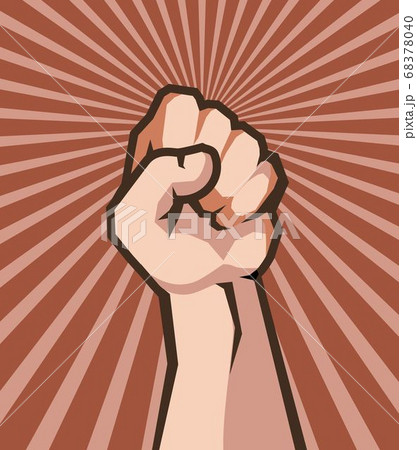 human hand in fist protest 68378040
