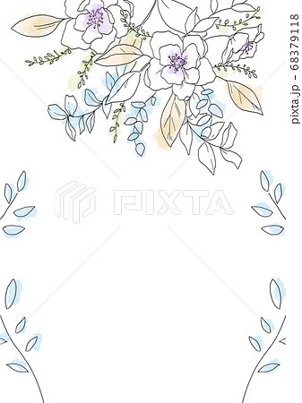 シンプルなお花のウェルカムボードのイラスト素材