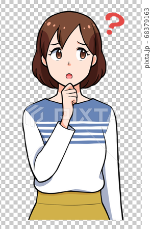 女性わからないポーズのイラスト素材