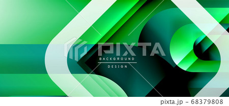 Vector geometric abstract background with lines and modern forms. Fluid gradient with abstract round shapes and shadow and light effects 68379808