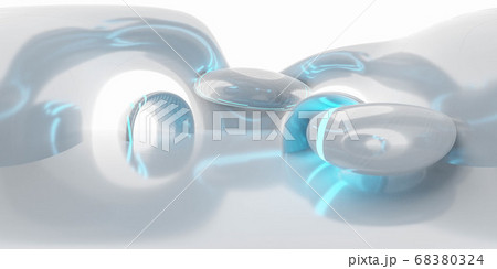 white 3d illustration spherical full 360 vr degrees hdr style panorama, technology 3D rendering 68380324