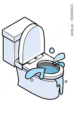 水が溢れている洋式トイレ 68380623