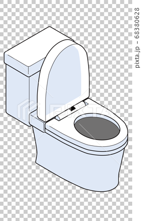 フタが開いた洋式トイレのイラスト素材