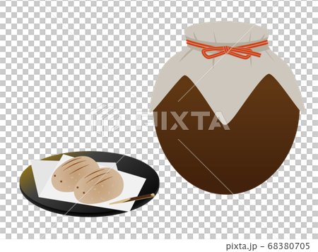 Tea jar and rice cake 68380705