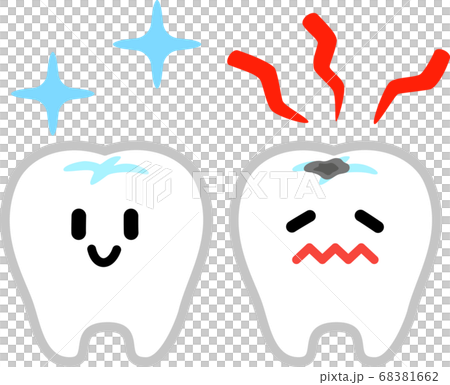 蛀牙和健康牙齒特徵 68381662