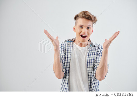 Excited or shocked teenager Excited or shocked teenager 68381865
