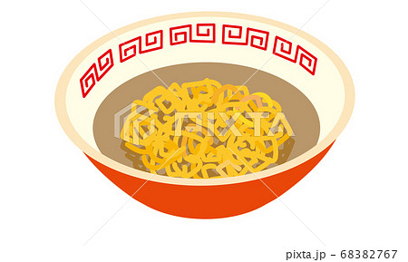 丼に盛り付けられた温かいインスタントラーメン 68382767