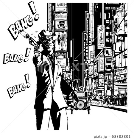 Gangster with a gun in New York city 68382801