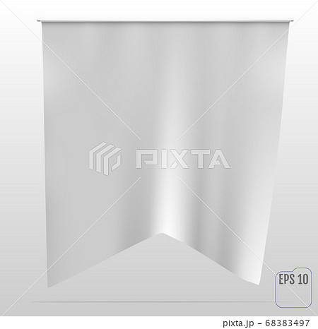 Flag, Pennant or Banner White Realistic Mockup. 68383497