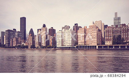 Vintage toned picture of New York East Side Vintage toned picture of New York East Side 68384294